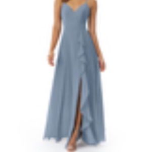 Azazie naeem dust blue chiffon size 16